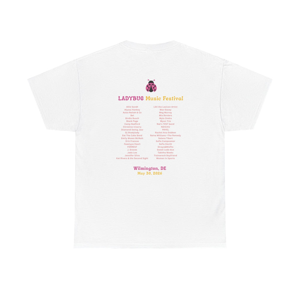 Ladybug Music Festival Tee — Retro 60s Guitar Concert Tour Shirt
