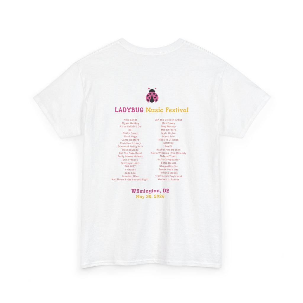 Ladybug Music Festival Tee — Retro 60s Guitar Concert Tour Shirt