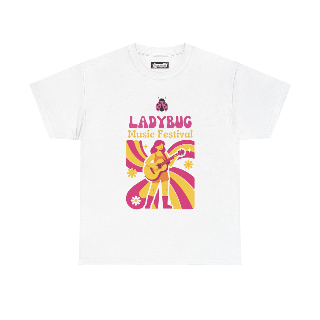 Ladybug Music Festival Tee — Retro 60s Guitar Concert Tour Shirt