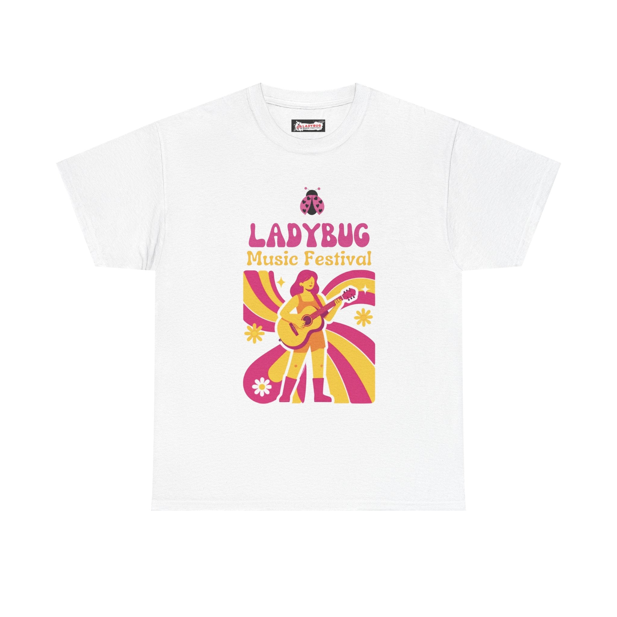 Ladybug Music Festival Tee — Retro 60s Guitar Concert Tour Shirt